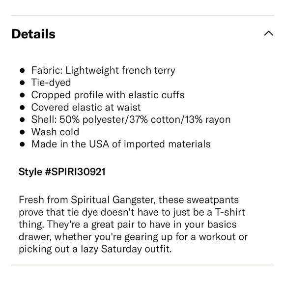 Spiritual Gangster Tie Dye Perfect Sweatpants - Picture 7 of 13